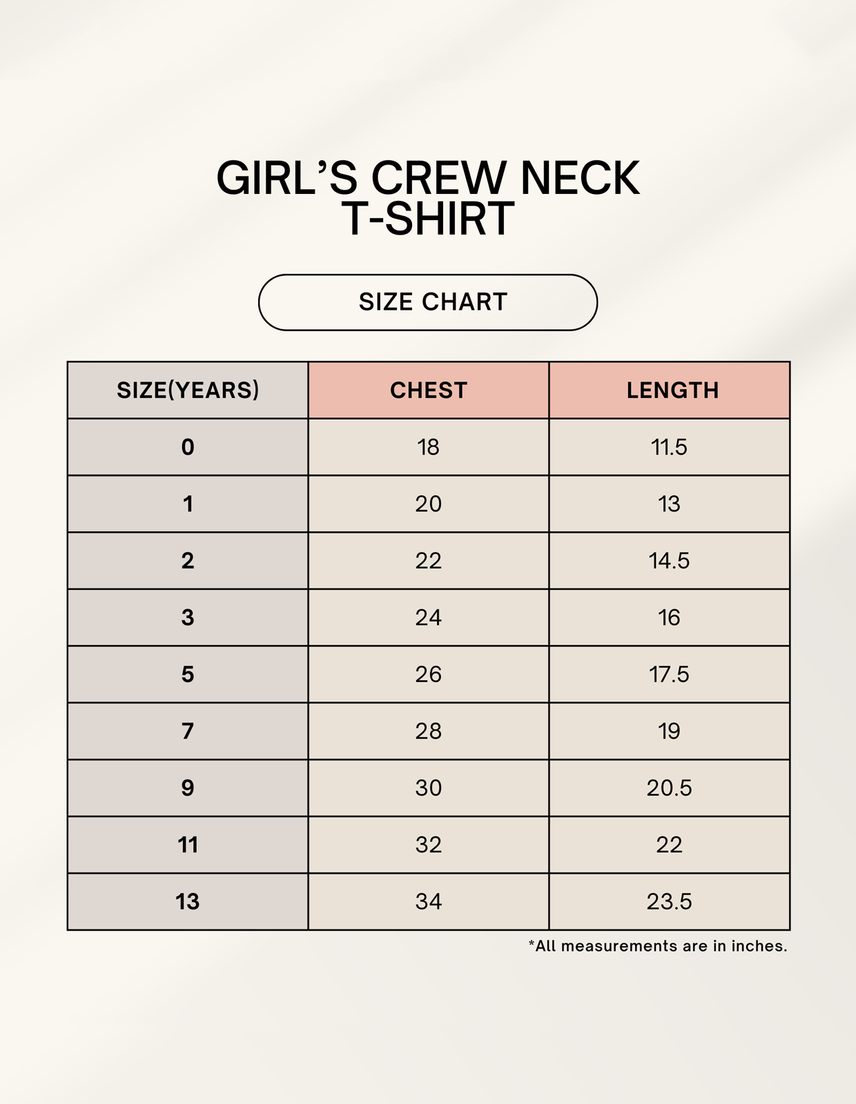 Size Chart – ToonVerze Kids T-Shirt Sizes 0-12 Months to 13 Years