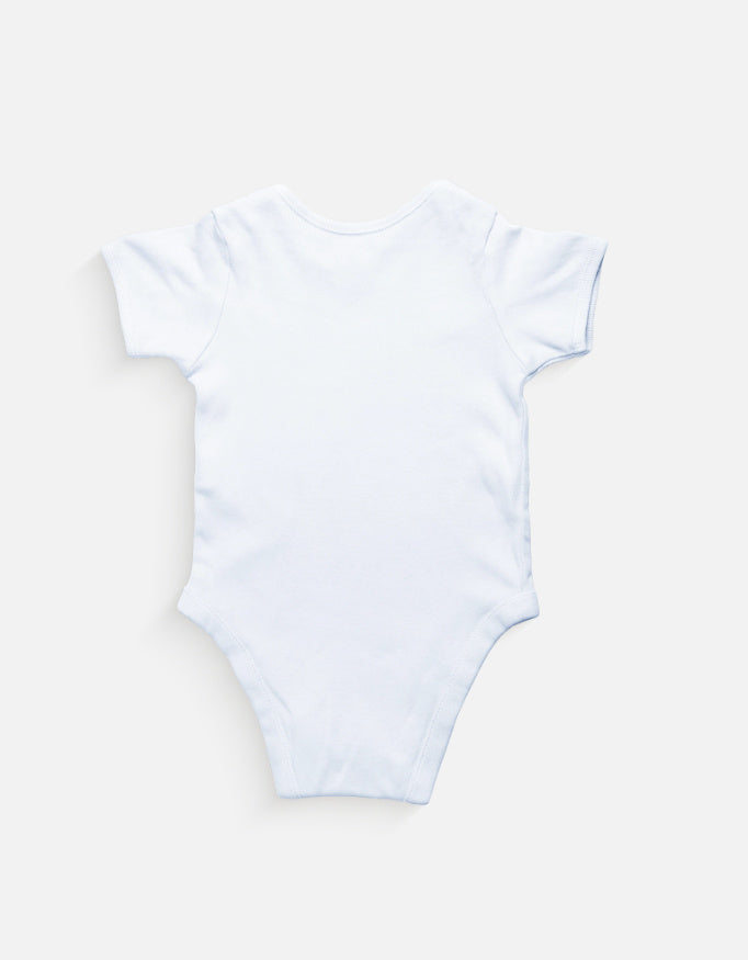 Cute Baby Elephant Cartoon Romper White Back View – ToonVerze Newborn Onesie