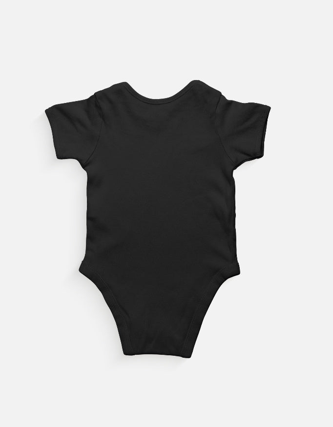 Cute Baby Elephant Cartoon Romper Black Back View – ToonVerze Newborn Onesie