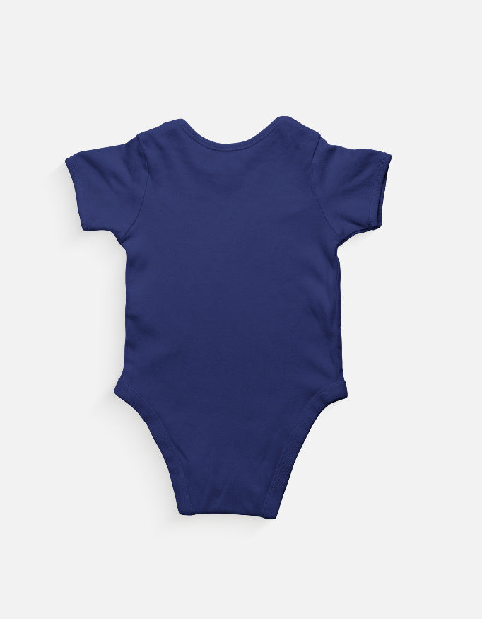 Cute Baby Elephant Cartoon Romper Grey Melange Back View – ToonVerze Baby Bodysuit