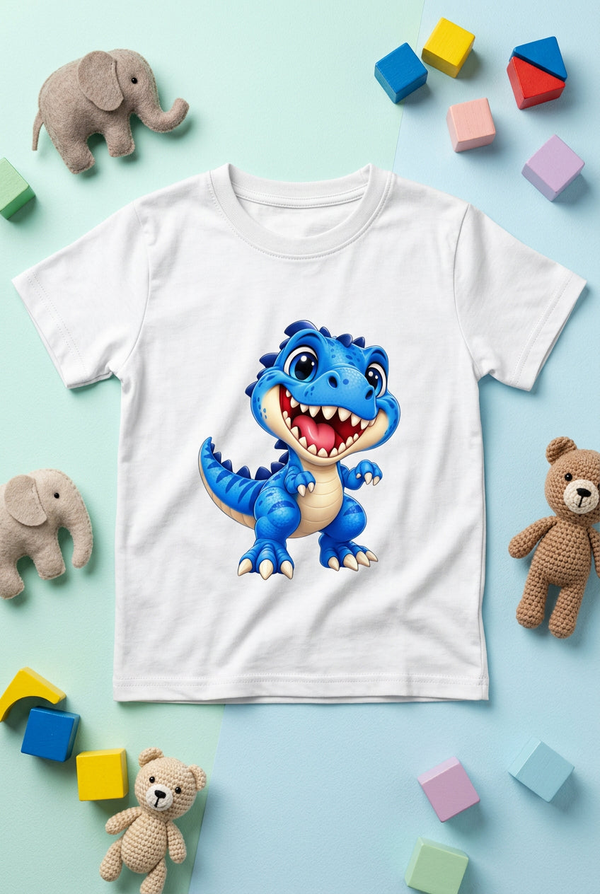 Toonverze Dino Adventure – Boys’ crew neck T-shirt featuring a fun and playful dinosaur adventure design.