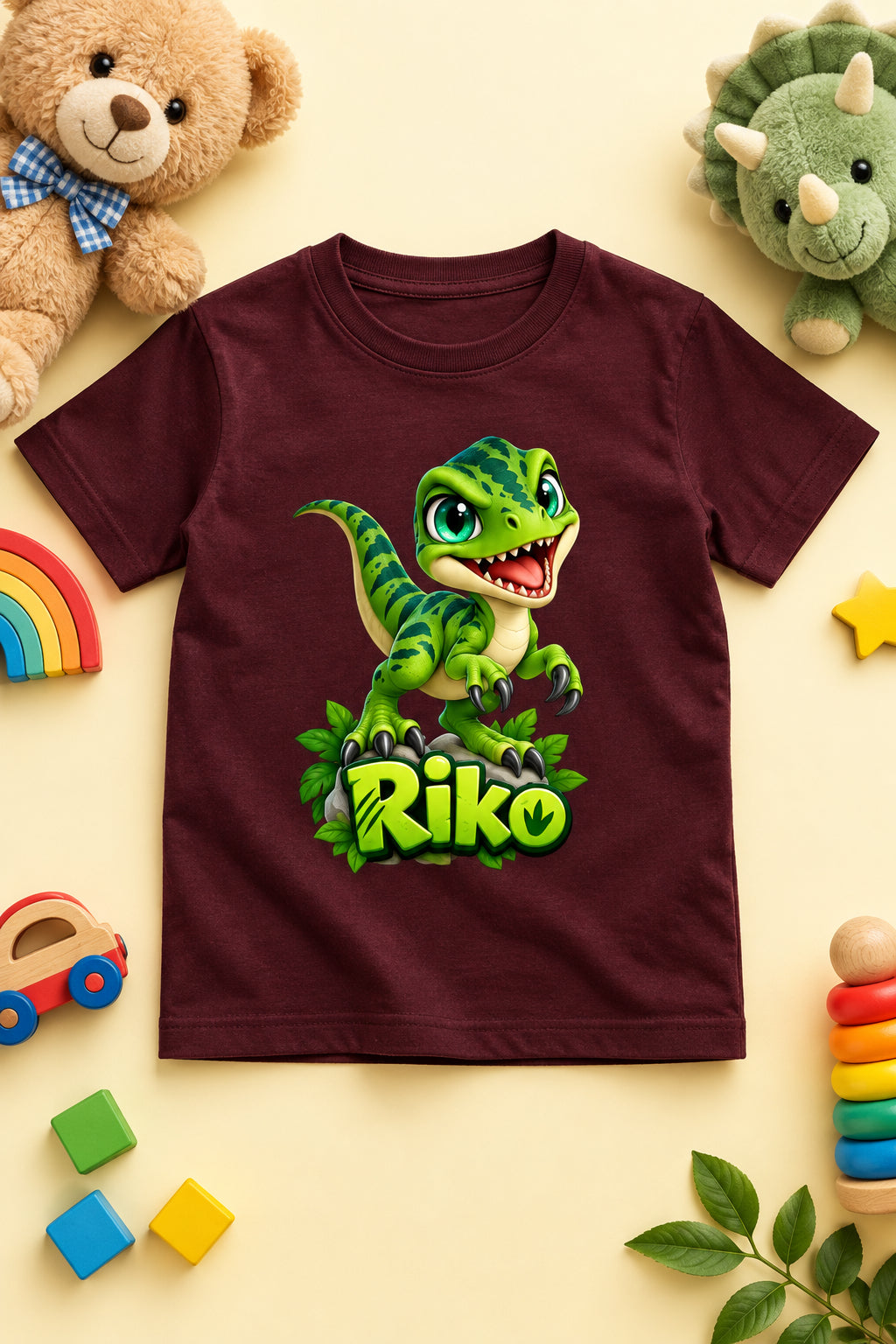 Toonverze Boy’s Crew Neck T-Shirt with Dino Print