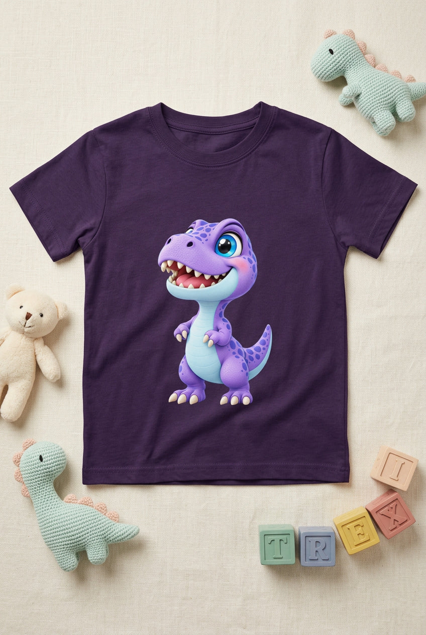 Toonverze Little Dino – Boy’s crew neck T-shirt featuring a cute and playful dinosaur design.