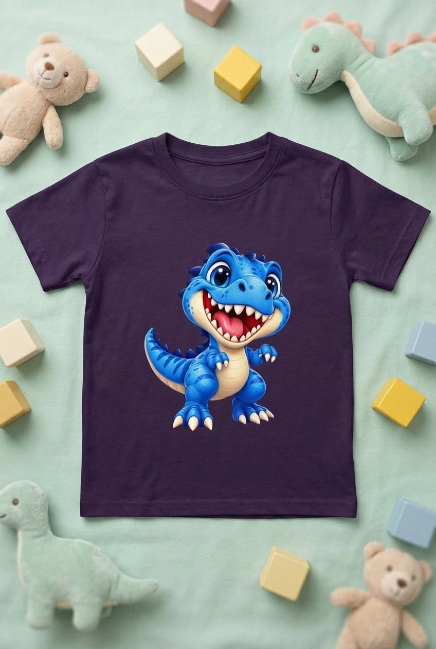 Toonverze Dino Adventure – Boys’ crew neck T-shirt featuring a fun and playful dinosaur adventure design.