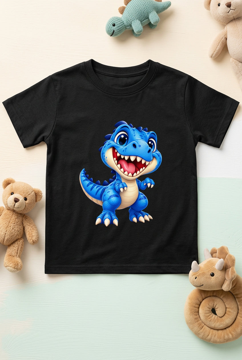 Toonverze Dino Adventure – Boys’ crew neck T-shirt featuring a fun and playful dinosaur adventure design.
