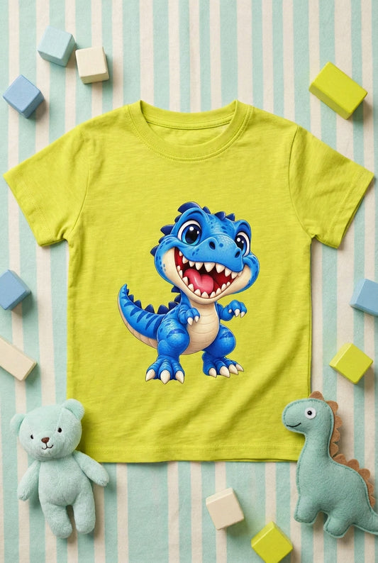 Toonverze Dino Adventure – Boys’ crew neck T-shirt featuring a fun and playful dinosaur adventure design.