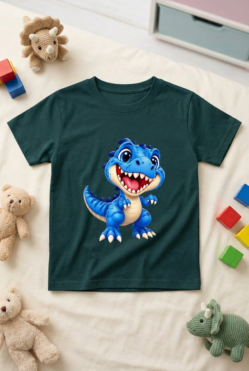 Toonverze Dino Adventure – Boys’ crew neck T-shirt featuring a fun and playful dinosaur adventure design.
