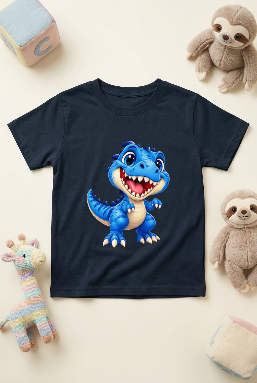 Toonverze Dino Adventure – Boys’ crew neck T-shirt featuring a fun and playful dinosaur adventure design.