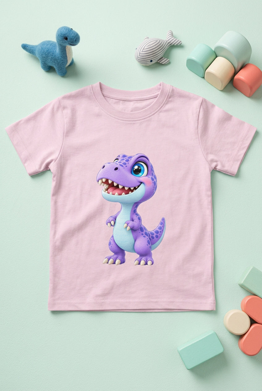 Toonverze Little Dino – Boy’s crew neck T-shirt featuring a cute and playful dinosaur design.