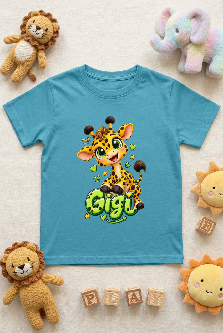 Toonverze Boys’ Giraffe Print Crew Neck T-Shirt – Cute and Stylish Kids’ Casual Wear